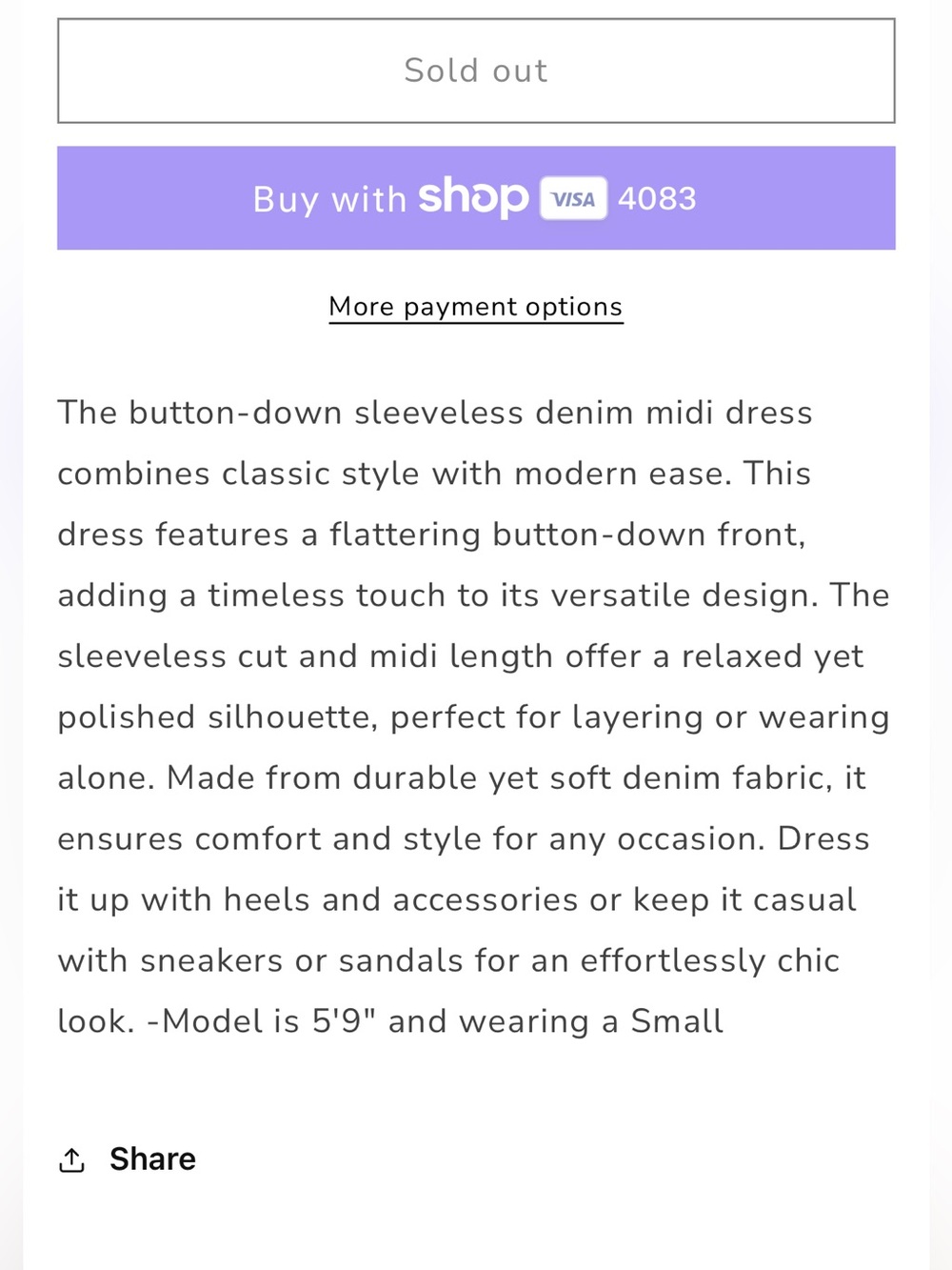 Denim Midi Dress - Picture 4 of 6